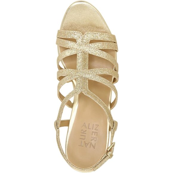 Naturalizer Women Gold Synthetic Open Rounded Toe Slingback Baylor Sandal - Picture 5 of 9